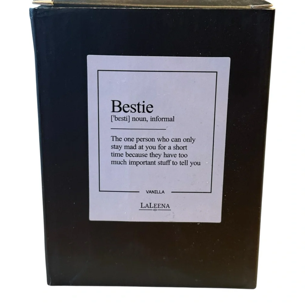 LaLeena Soy Vanilla Scent Candle with Wooden Lid and saying